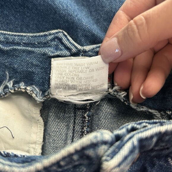 Vintage Womens Denim Skirt 6 100% Cotton Split Pockets Pleated Belt Loops Retro - Picture 9 of 10